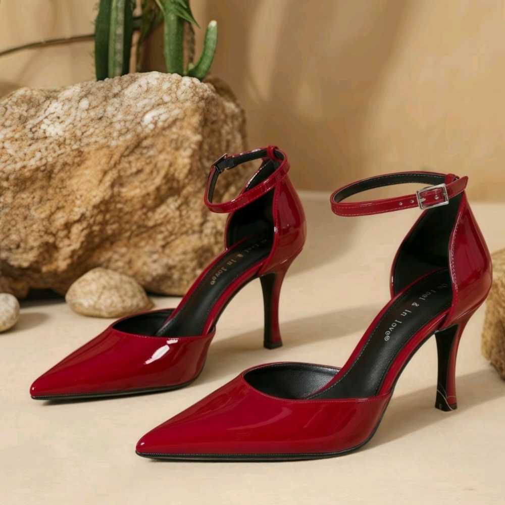Elegant Red Stiletto Heels, New In Box, Stunning!Sz39/8